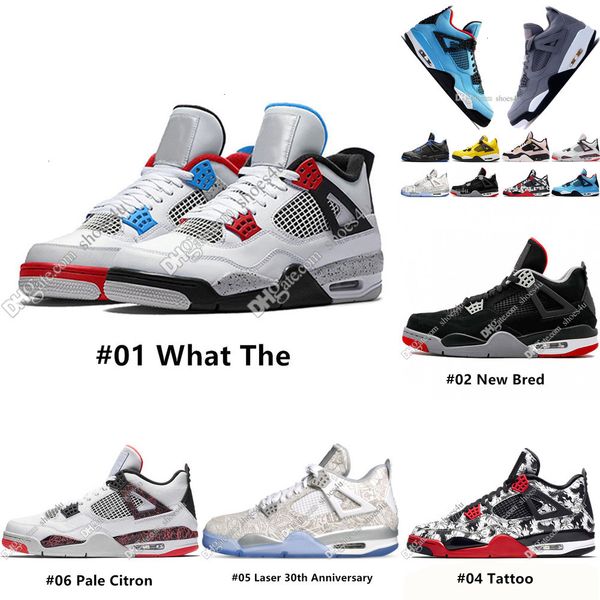 

the 2019 what new 4s arrial bred 4 cactus jack laser wings mens basketball shoes denim blue pale citron men sports designer sneakers 5.5-13, Black