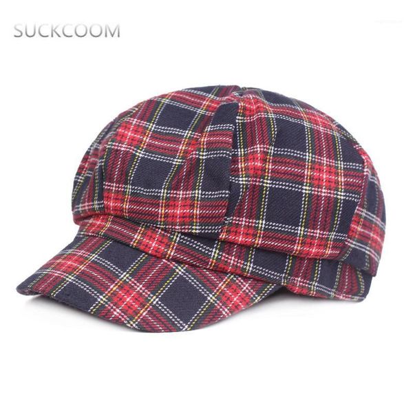 

2020 spring women beret hat british style red and black square retro newsboy caps octagonal cap female visor caps1, Blue;gray