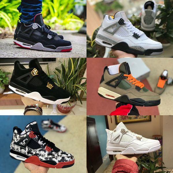 

4 2020 cat bred 4s black basketball shoes jumpman men mens white cement encore wings fire red singles sneakers iv pure money trainers