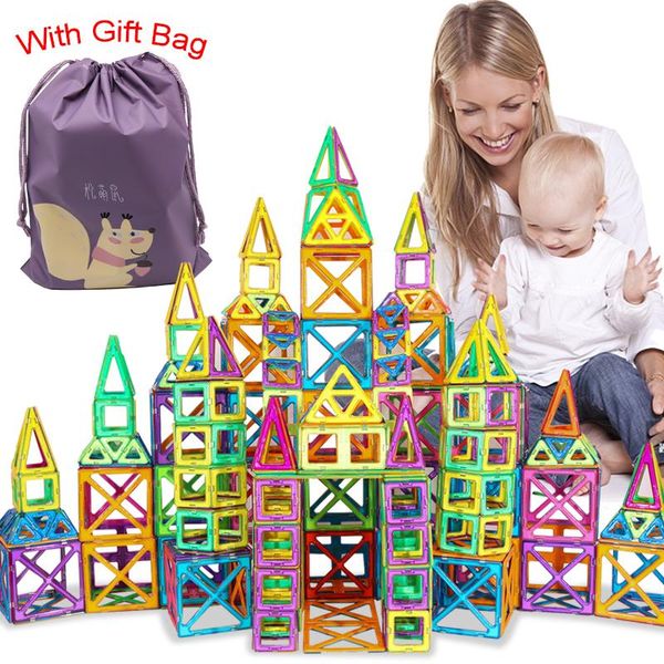 

109pcs big size magnetic designer blocks plastic building construction toys magnetic tiles set educational toys for children qylrxe mywjqq