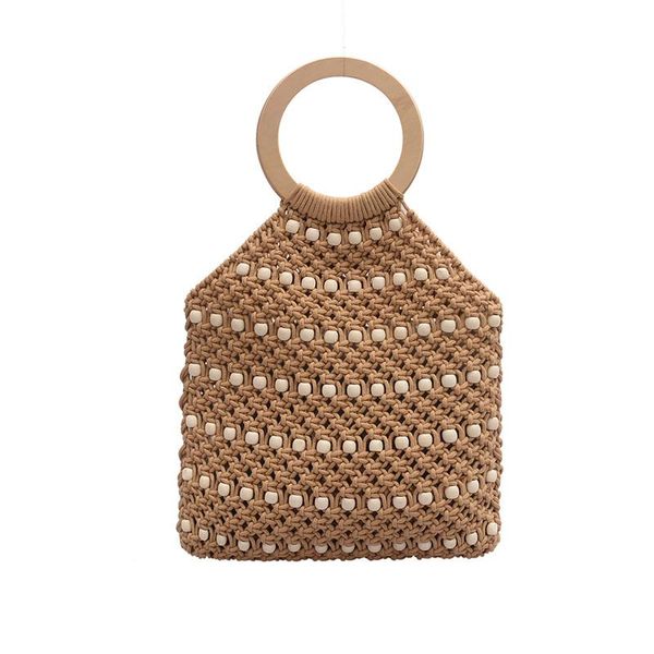 

2020 european fashion simple bucket bag womenswear designer handbag linen material shoulder bag qq508