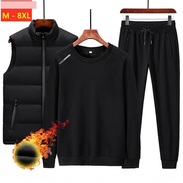

tpucu 2020 men's casual large size vest vest outdoor sports three piece suit plush thickened plus big autumn and winter outdoor sports, Gray