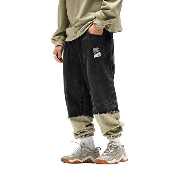 

new men's denim casual trousers jeans mens autumn spring boys all-match loose streetwear harem trousers, Blue