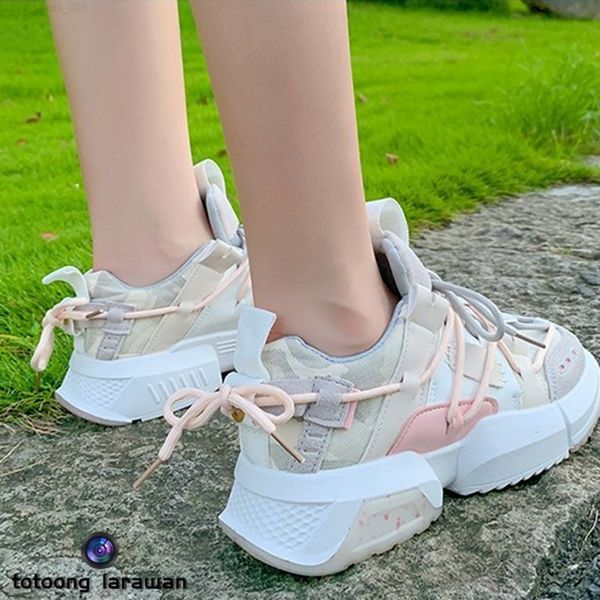 

girly chunky sneaker korean style trendy high sports running casual increase shoes 0266, Black