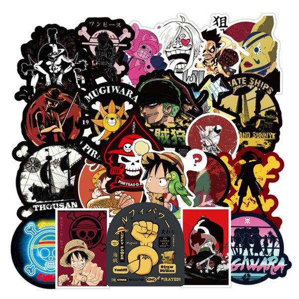 /Pack Cartoni animati Anime ONE PIECE Adesivi Skateboard impermeabile Valigia Moto Graffiti Bagagli Chitarra Sticker Giocattolo per bambini LJ201019