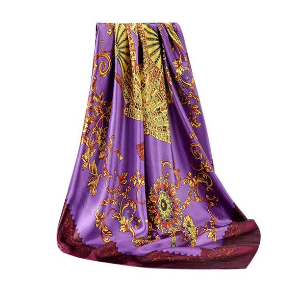 

Sagace Scarfs 2020 Winter Scarf For Women 90x90cm Retro Pretty Printing Scarves Fashion Female Multipurpose Hijab Shawl, Blue;gray