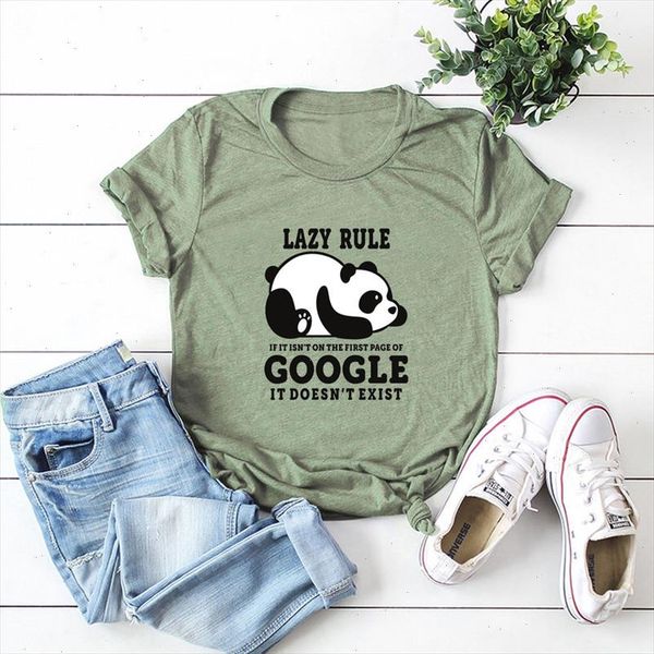 

plus size 5xl women t shirts lazy cartoon panda tshirt summer o neck short sleeve tee female casual shirts harajuku, White