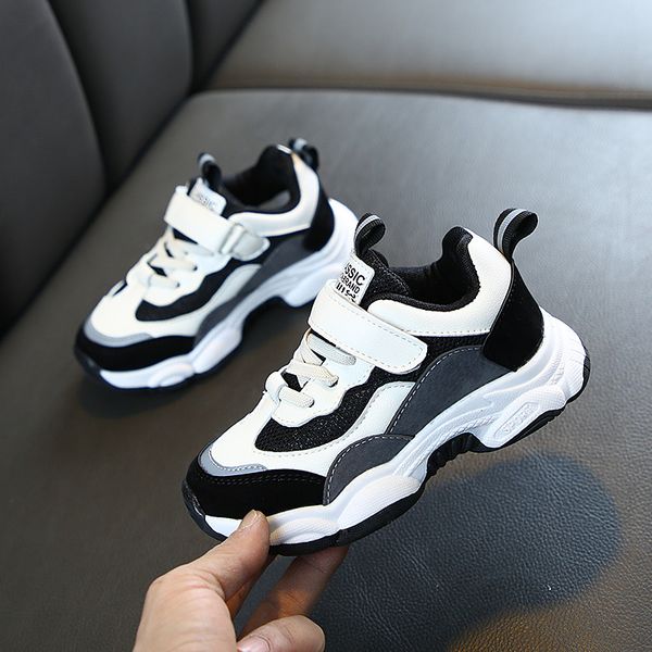 

children boys sneakers girls sport child leisure breathable kids running shoes non-slip casual style syy099, Black