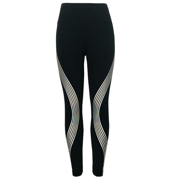 

women's leggings women neon rainbow fitness sports gym running athletic elastic high waist legins workout push up, Black