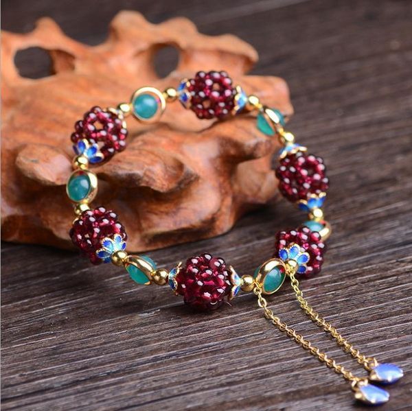 

natural garnet bracelet fashion women crystal bracelet jewelry gifts, Black