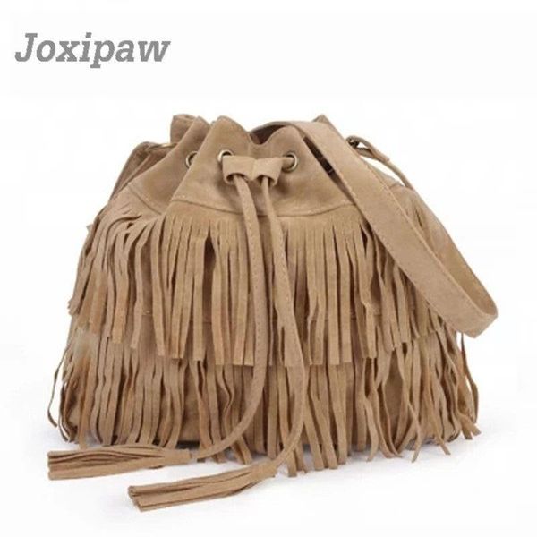 

2020 new tassel decoration ladies shoulder bag scrub handicrafts europe and the united states trend messenger bag joxipaw