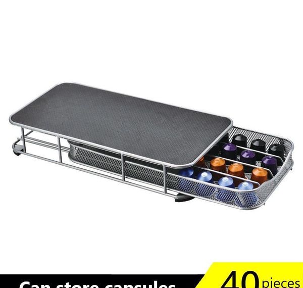 

machine accessories storage kitchen cups rack coffee stand stainless nespresso 40 capsule coffeeware organizer y1116 dispenser steel jlljj