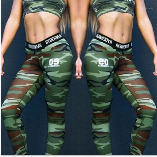 

yoga outfits sports pants women fashion personality camouflage printed fitness tight training women's outdoor running1, White;red