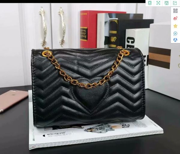 

77various colors ladies shoulder bag gold and silver chain bag messenger bag, Black