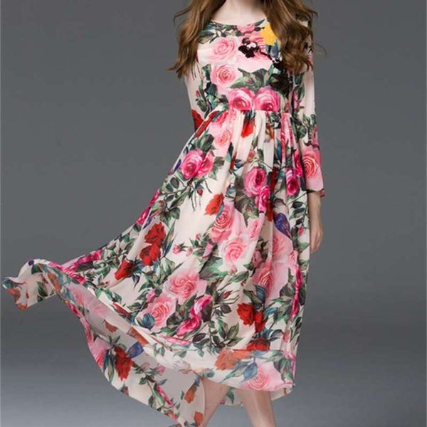 

sleeve style 2020 belt print new long beach skirt, Black;gray