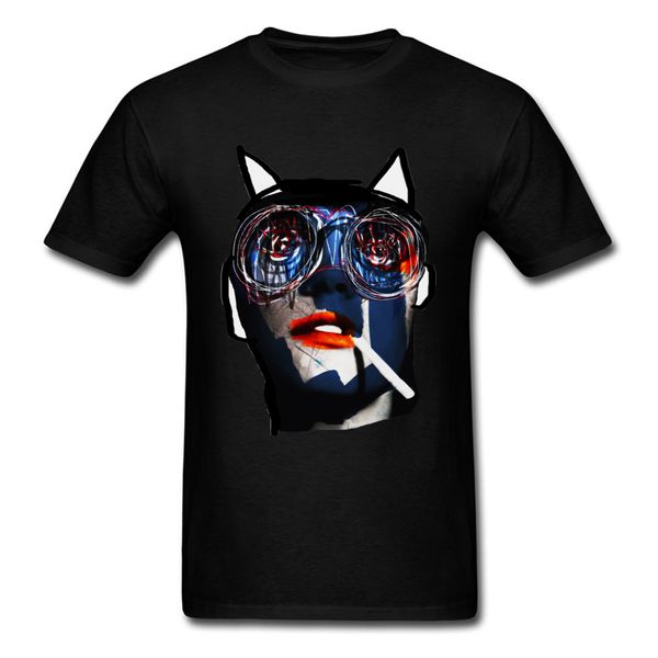 

cat punk t shirt rider t shirt abstract art tshirt smokers black tee summer short sleeve street fashion sport hooded sweatshirt hoodie