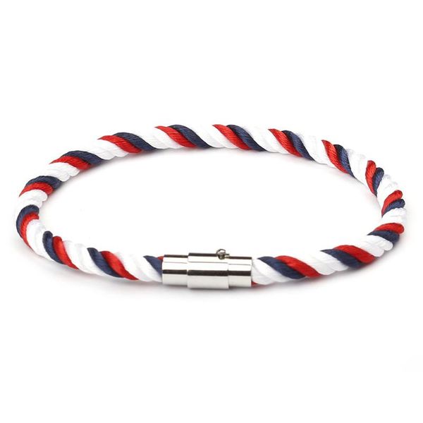 

mkendn новая мода rope кожаный браслет мужчины женщины из нержавеющей стали магнитный застежка мужской браслеты браслеты ювелирные изделия л