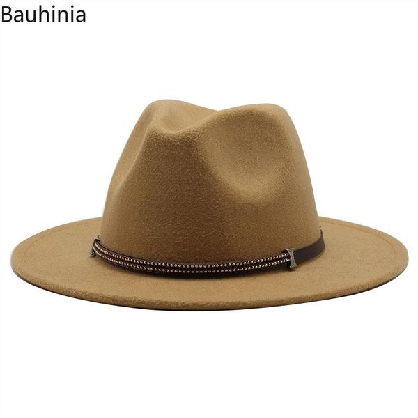

fashion simple wide brim simple hat panama solid color felt fedoras hat for men women artificial wool jazz cap, Blue;gray