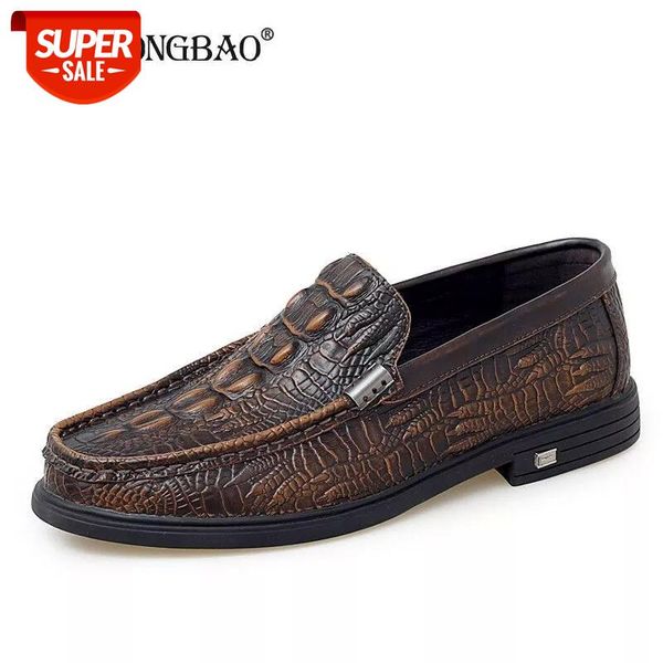 

2020 new brand crocodile pattern loafers genuine leather men's shoes handmade casual shoes men's driving big size 38-47 #n012