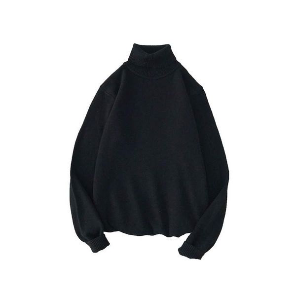 

2020 fall/winter men's sweater pure color casual slim knit turtleneck sweater men's slim knit pullover top, White;black
