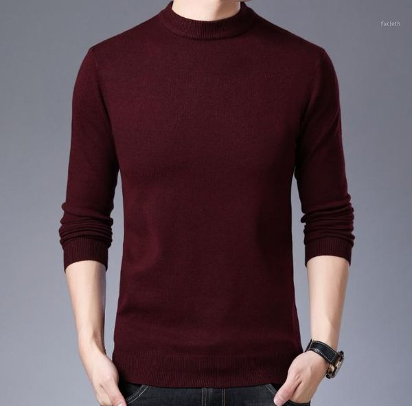 

2020 new solid-color turtleneck sweater for men warm warm primer for fall and winter casual men's knitwear 920661, White;black