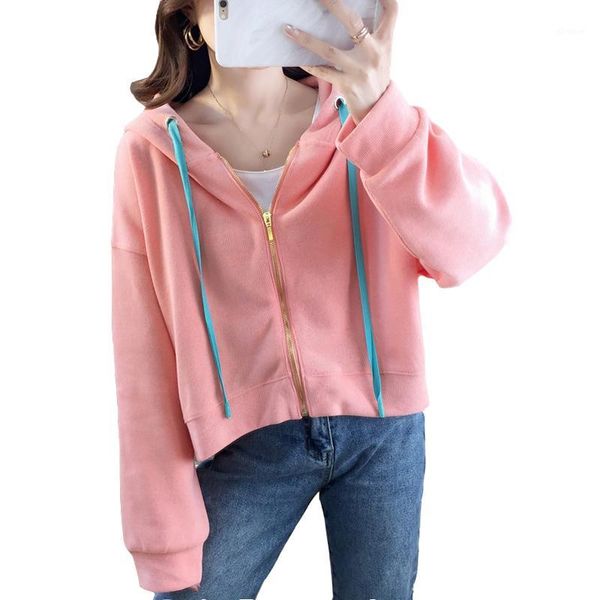 

zuolunouba spring autumn 2020 solid color zipper raglan sleeved coat loose thin style hoodie plus size women's clothing1, Black