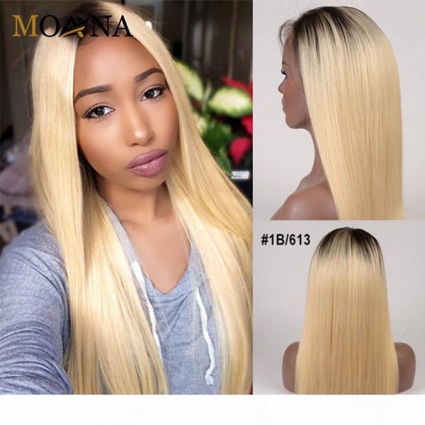 

1b #613 blonde lace front human hair wigs pre plucked with baby hair lace front wig human wigs, Black;brown