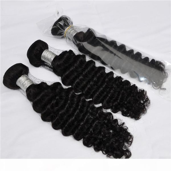 

elibess brazilian deep wave hair bundles unprocessedcurly remy human hair weaves natural black 300grams virgin hair weft