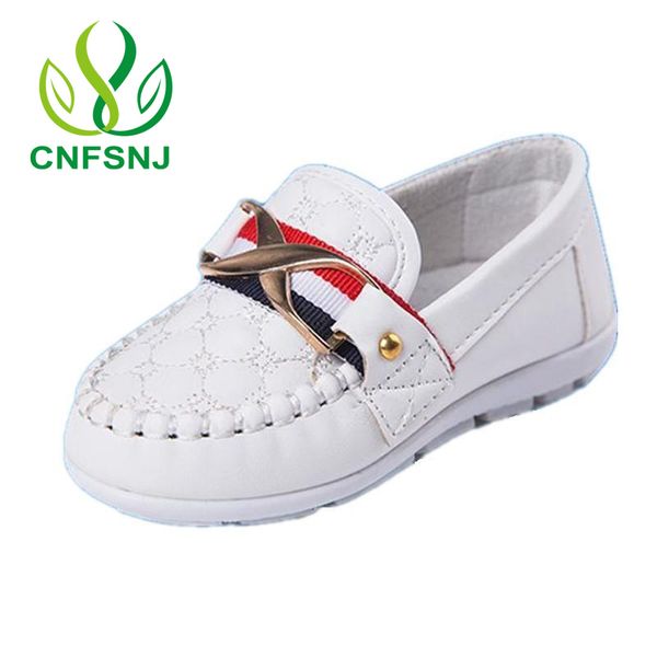 

cnfsnj metal soft cow muscle soles pu leather chaussure enfant children sneaker baby boys shoes fashion kids shoes 201130, Black