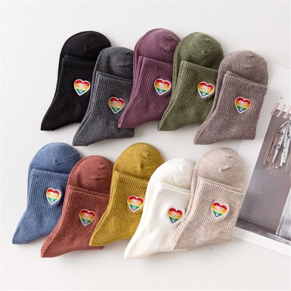 

cute women embroidery love pattern cotton socks white lovely cartoon letter vintage short socks novelty crazy funny cozy sock1, Black;white