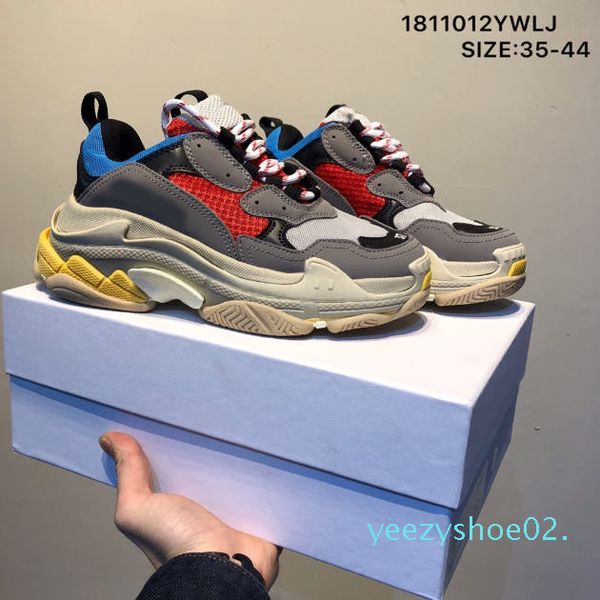 

fashion crystal bottom paris 17fw triple s men designer sneakers vintage dad platform women luxury casual shoes sports trainers boots y02, Black