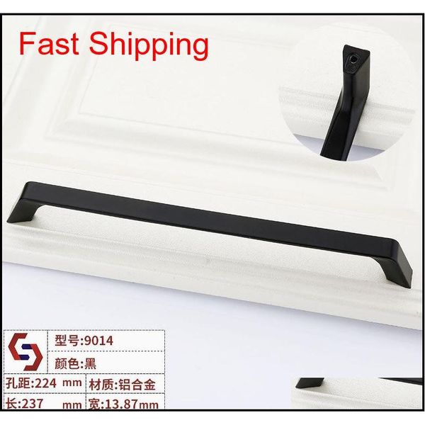 

aluminum black paint hole handles pulls furniture door holder hardware accessories drawer door handle american bla qylocl new_dhbest