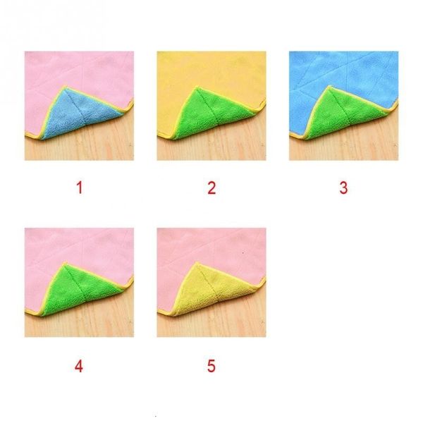 

uhmlyu factory price sides color high anti-grease dish double cloth fiber towel magic kitchen cleaning wiping rags 6 n
