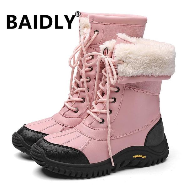 

women boots winter ankle boots for women winter shoes female snow botas mujer warm plush shoes woman plus size 42, Black