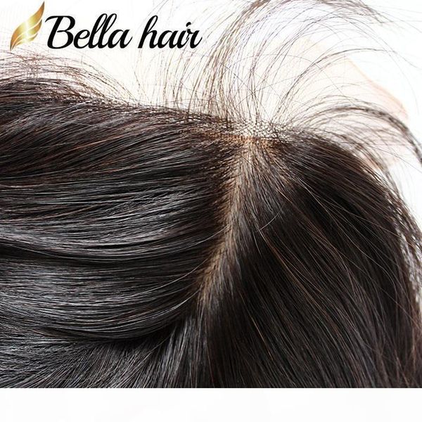 

bella hair 10~20 inch 4*4 natural color peruvian virgin human hair straight silk base closure ing, Black;brown
