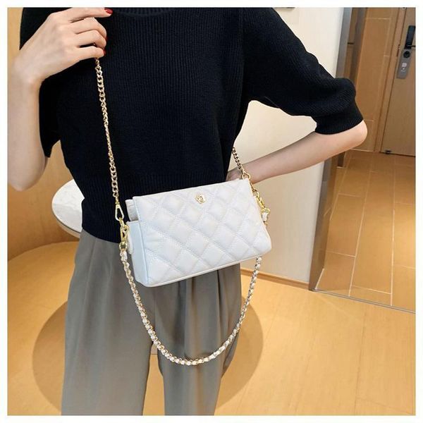 

2020 summer ladies solid color thick chain small pu leather messenger bag ladies shoulder messenger bag handbag