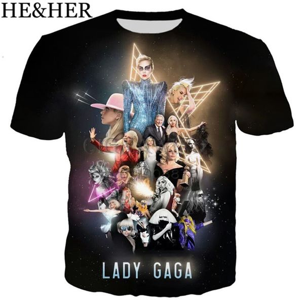 

new popular star lady gaga cool style 3d print shirts comics horror oversized men clothing