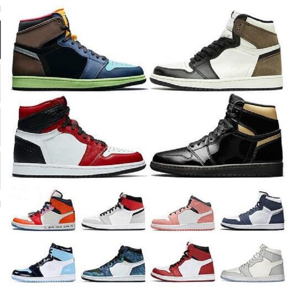 

2021 high og mid men 1 basketball shoes court purple chicago banned shadow bred red blue white black toe women 1s, White;red