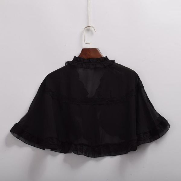

lolita girls jsk dress black mini cape for summer short chiffon cape, Blue;gray