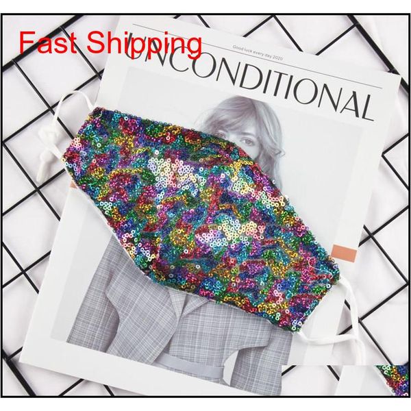 

luxury face mask sequin masks brand sequin designer mouth masks women men sunproof dustproof cycling s qyljxh bde_home, Silver