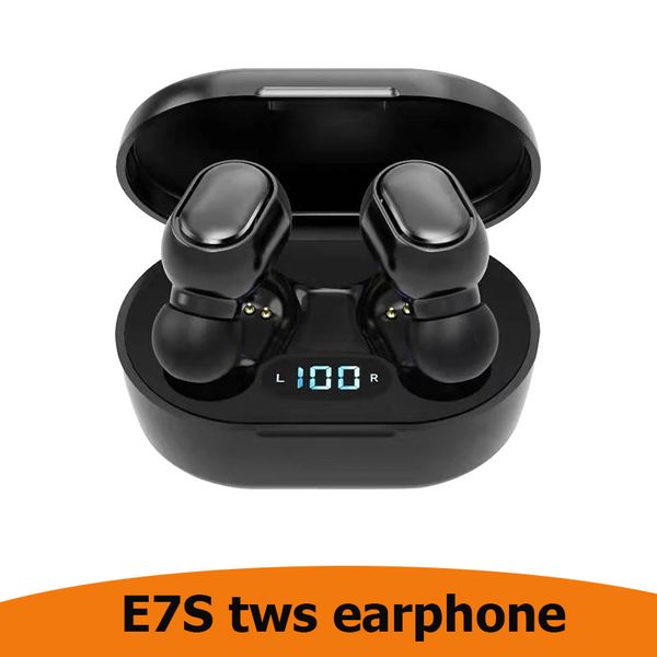 Neueste kommen E7S TWS 5.0 Bluetooth-Kopfhörer 5.0 Noise Cancelling wasserdichter LED-Bildschirm In-Ear-Gaming-Kopfhörer Stereo-Ohrhörer