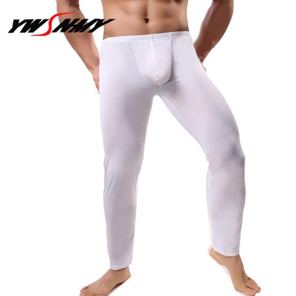 

мужской бренд sexy long johns homme lce silk home pajama leggings днища тренажерный зал спортивные брюки лаундж колготки нижнее белье, Black;white
