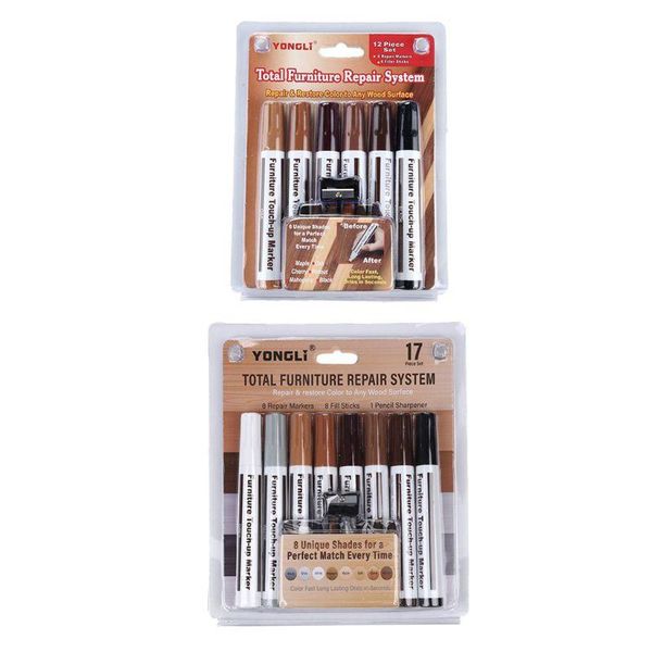 

furniture color repair pen, 13 sets. rendering wax sticks to cover stains and scratches professional hand tool sets