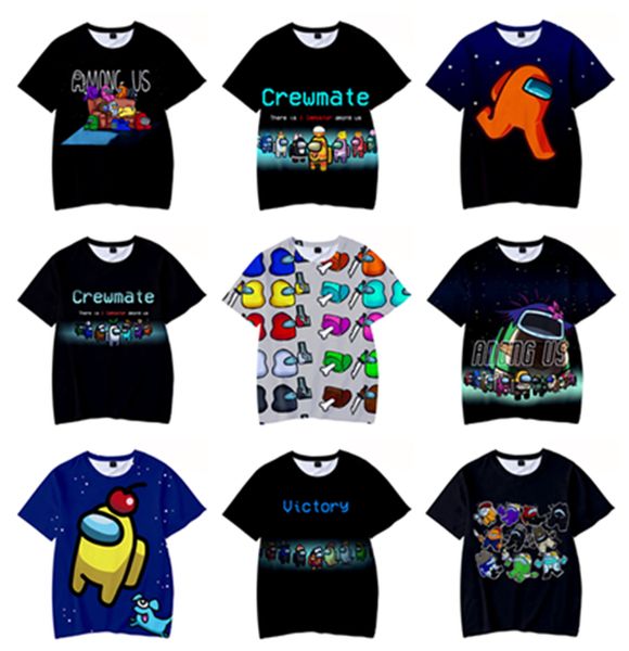 

among us kids t-shirt print girls funny clothes boys costume children 2021 summer game kids clothes tshirts, White;black