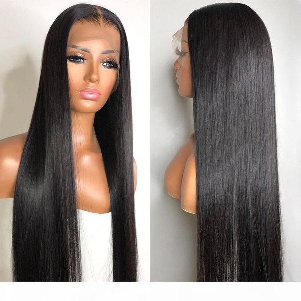 

bythair silky прямые полные кружева человеческие парики волос предварительно сормыты с детскими волосами шелковые bae кружевной фронт для че, Black;brown