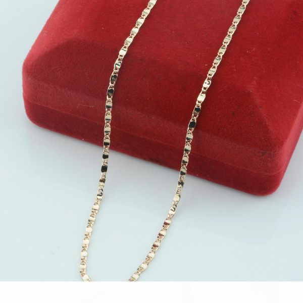 

FJ 2MM Slim Women Men 585 Rose Gold Color Necklace Link Chains 59cm Factory Jewelry