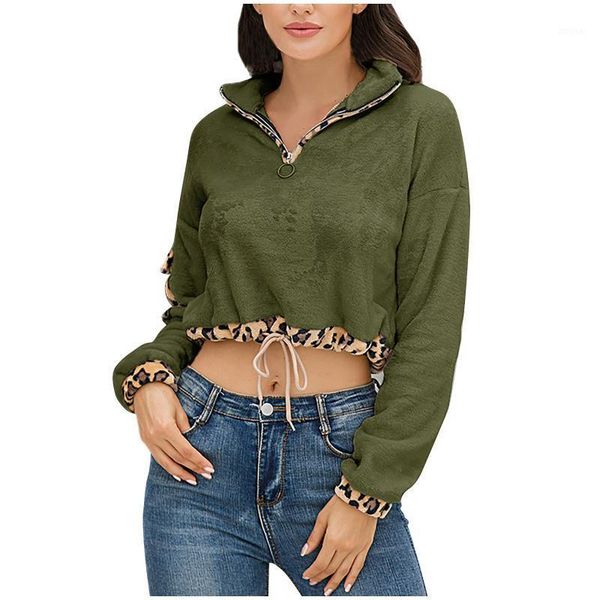 

warm crop hoodie women winter leopard printed drawstring hoodies women sweatshirt harajuku vintage sudaderas para mujer 20201, Black