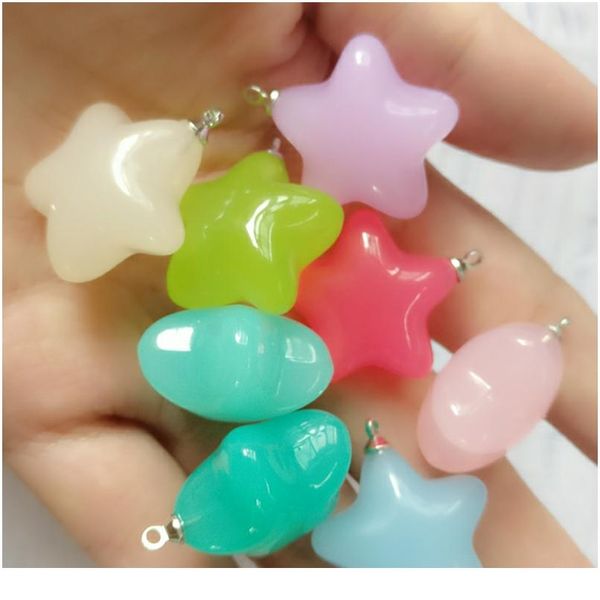 

10pcs/lot 23 x24 mm acylic five-point star charms beads for diy earrings pendant keychain handmade jewelry making diy wmtbgl