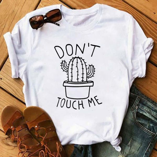 

cactus women cartoon graphic fashion short sleeve summer lady t shirt shirt womens clothing tees female t, White