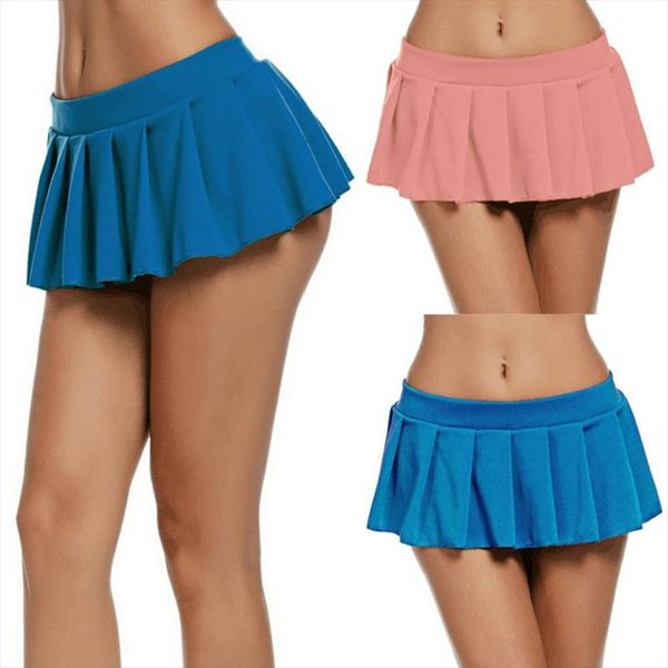 

womens wet looking women micro mini skirt dance clubwear party clubwear short pleated skirt cute sweet girls dance, Black